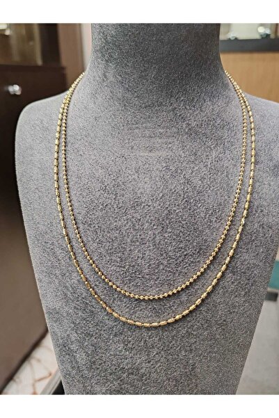 Berr Diamond 14 AYAR ALTIN İTALYAN LAZERLİ İKİLİ ZİNCİR KOLYE