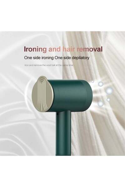 divendi-ro Mini fier de călcat și îndepărtator de păr și scame, 2 în 1, portabil, verde