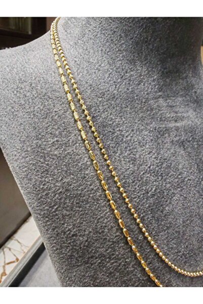 Berr Diamond 14 AYAR ALTIN İTALYAN LAZERLİ İKİLİ ZİNCİR KOLYE