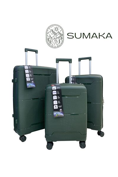SUMAKA Luggage Travel Suitcase Trolley Bag - Set of 3 pcs - With Spinner Wheels (Silicone)