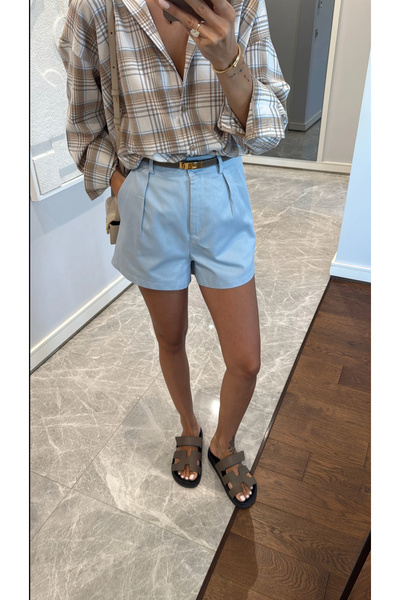 sinemkivanc co YÜKSEK BEL PİLELİ ŞORT