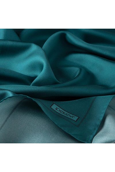 ipekevi Μεταξωτό Φουλάρι Twill - Πλαίσιο - Πράσινο Βενζίνης