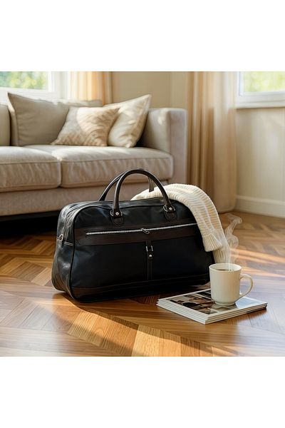 ZAAPPY Premium Pu Leather Duffel Bag[5-7kg] Spacious Stylish Travel Tote, Durable Handheld Carry-on Baggage
