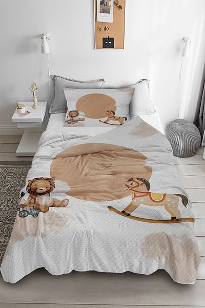 Bebişim Halı Cute Alan Horse Single Child Pique Pillow with Case