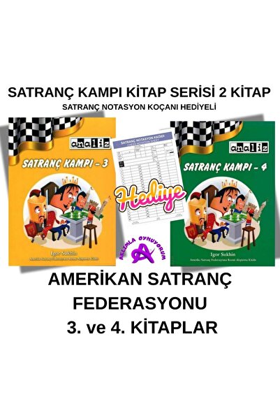 Analiz Yayınları Satranç Kampı Serisi 3. ve 4. Kitap | Eğitim Seti | Notasyon...