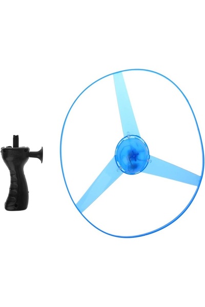 rexa لعبة أطفال مزودة بحبل سحب بلاستيكي وامض LED على شكل طبق طائر ومروحة