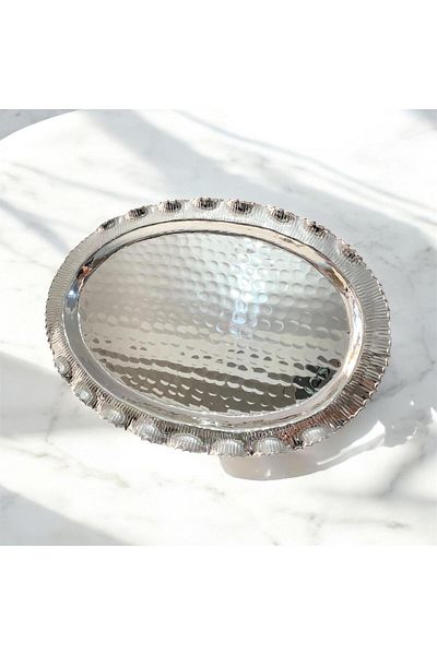 partridge store Silver Plated Footed Oval Tray 35 cm