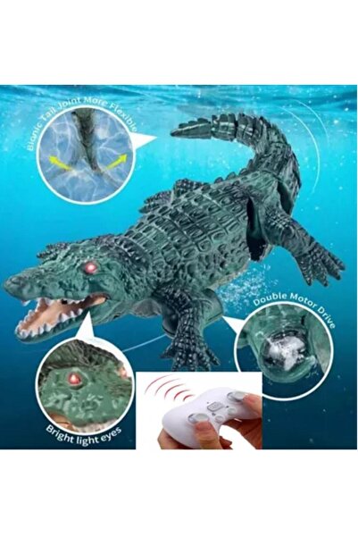 Online Uzaktan Kumandalı 35 cm Yüzen Şarjlı Timsah Oyuncak Su Geçirmez Full F...