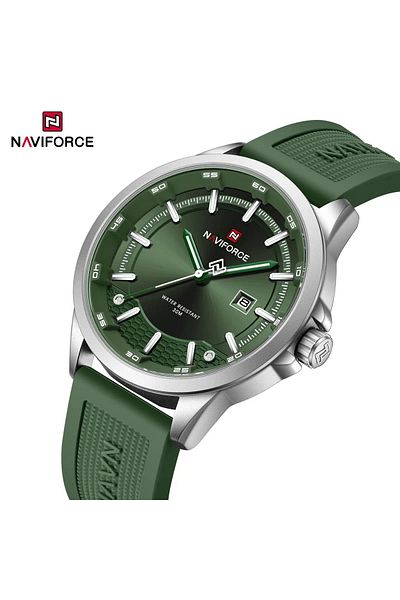 Naviforce Green Sporty Men's Watch with Silicone Strap