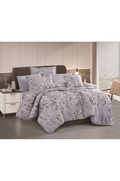 HOURS Horse Never 4-Piece Double-Sided Quilt Set with Moira-06 Pillowcase
