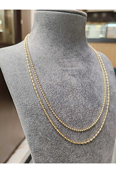 Berr Diamond 14 AYAR ALTIN İTALYAN LAZERLİ İKİLİ ZİNCİR KOLYE