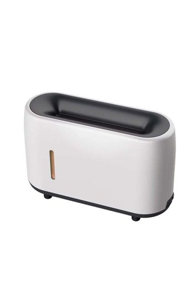 divendi-ro Humidifier and Aroma Diffuser with False Flame, 240ml, Remote Control and Timer, White