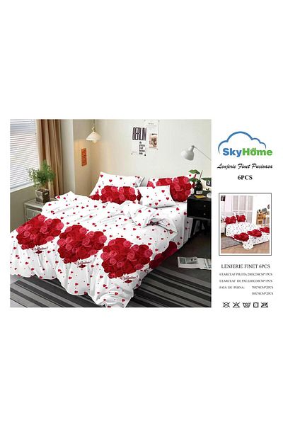 Sky Home Double bed linen set 6 pieces