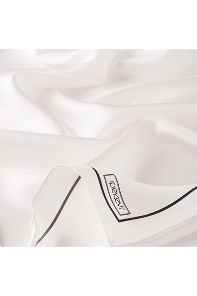 ipekevi Twill Silk Scarf - Frame - Pearl White