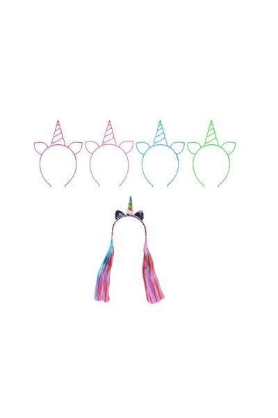 Tarome Set 5 bentite unicorn pentru fetite Tarome, 1 x 17 x 57 cm, 3 x 15.5 x 22 cm, plastic, multicolor