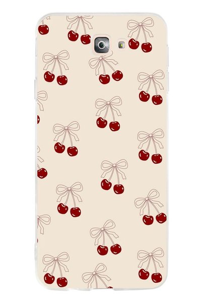 TechTree Samsung Galaxy J7 Prime Compatible Bow Cherries Transparent Silicone...