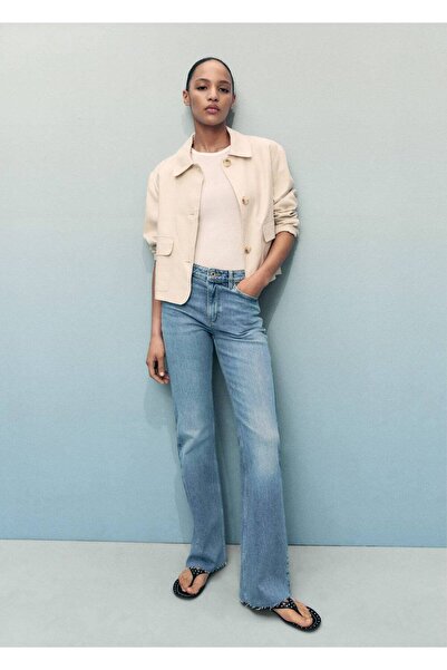 MANGO Woman Fiona orta belli flare jean pantolon