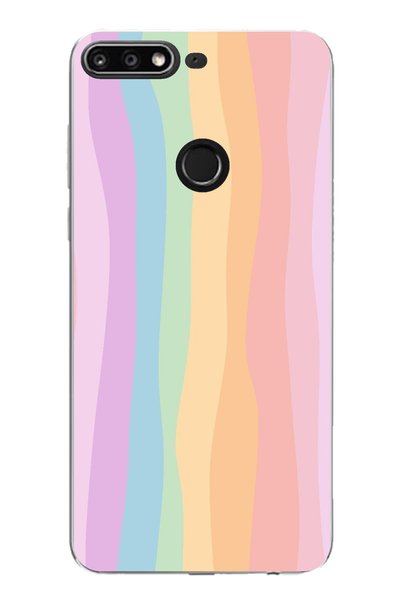 TechTree Huawei Y7 2018 - Honor 7C Compatible Rainbow Colorful Transparent Si...