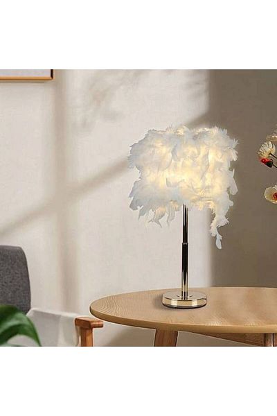Generic Golden Modern Floor Lamp with Feather Design