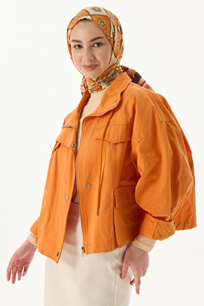 FENZA SCARF Ethnic Pattern Cotton Shawl - Orange-Red