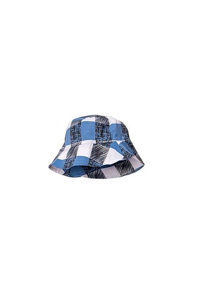 Balgüneş Tekstil Cap&More 3/6 Months Plaid Flower Hat-45Cm Blue