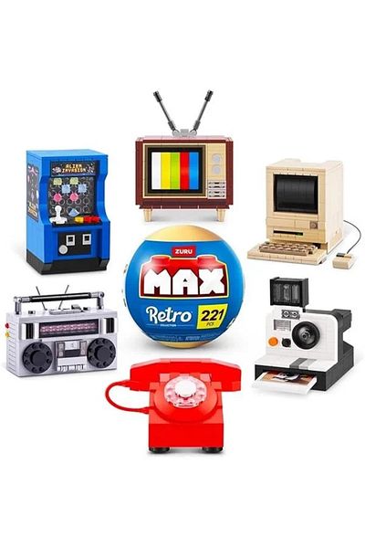 Qedii Max Retro Building Set for Kids - Max Retro Brick Blind Ball Plus Stickers and More