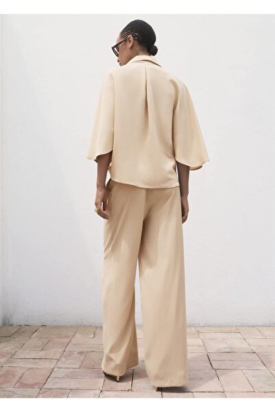 MANGO Woman Pensli düz kesim pantolon