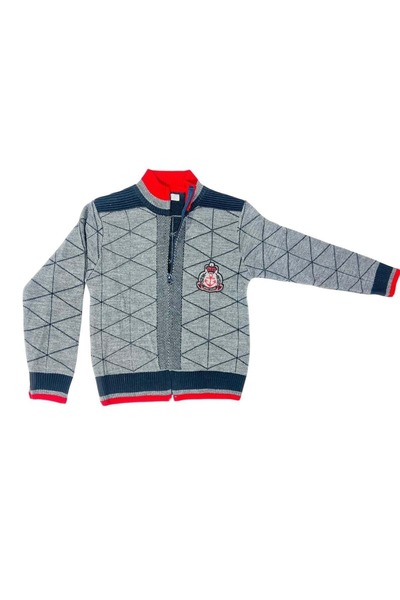 Erceylan TRICOLOGIE CU MODEL BAKLAVA CARDIGAN Gri închis