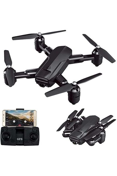 divendi-ro TYPHOON drone with GPS, 1080PX, 4K HD camera, RC, foldable, 20-25min flight autonomy, black