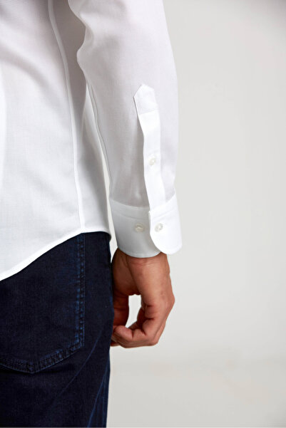 nightblack SLIM FIT Lycra ελαστικό βαμβακερό ανδρικό πουκάμισο χωρίς τσέπες μακρυμάνικο