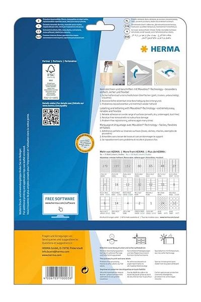 ShopZum 10003 Universal Label Din A4 Removable, Small 35.6 X 16.9 Mm, 25 Sheets, Paper, Matte