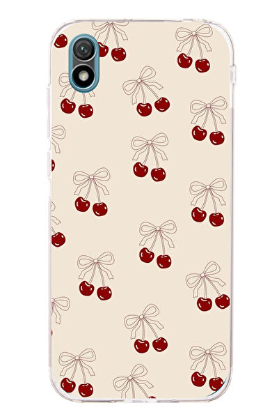 TechTree Huawei Y5 2019 - Honor 8S Uyumlu Fiyonklu Kirazlar Şeffaf Silikon Kılıf