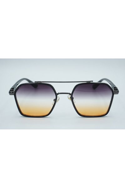 By Ella Eyes Unisex Sunglasses Rectangle Black Frame Gradient Glass