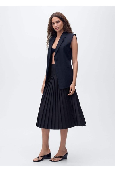 MANGO Woman Pileli midi etek