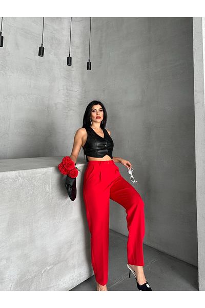 LOBOLIC High Waist Fabric Pants – Casual and Office Chic