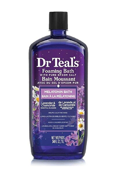 Dr Teals حمام دكتور تيل الرغوي بملح إبسوم النقي والميلاتونين واللافندر والباب...