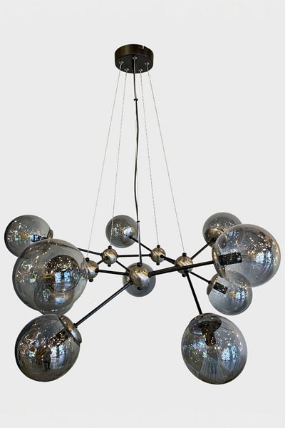 Favori Aydınlatma 10 Arm Modern Pendant Chandelier with Smoked Glass