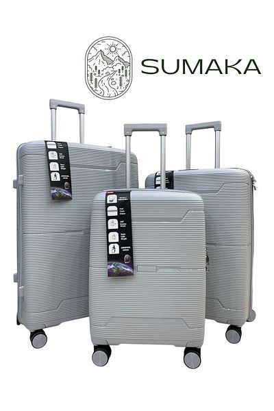 SUMAKA Luggage Travel Suitcase Trolley Bag - Set of 3 pcs - With Spinner Wheels (Silicone)