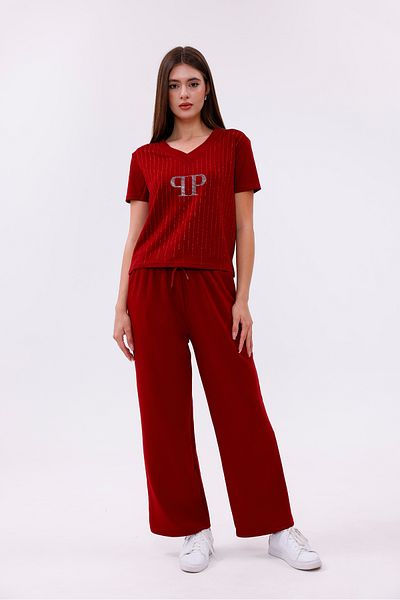 MODAMİNEM Women's Modal Pocket Suit with Stone Detail