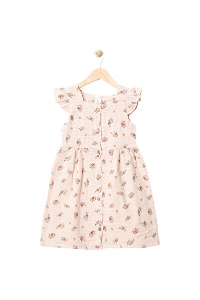 Babexi ROCHIE DE MUSLINĂ CU MOTIVE DE FLORI Somon