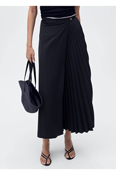 MANGO Woman Pleated Double-Breasted Skirt