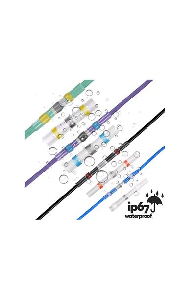 OEM Set of 100 heat shrink connectors, sealing and soldering, multicolor