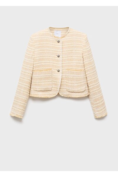 MANGO Woman Düğmeleri taşlı tüvit ceket