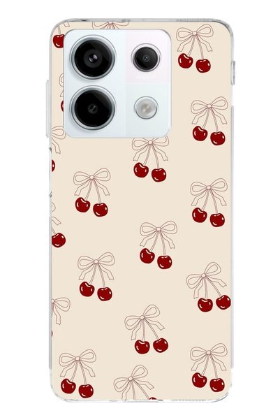 TechTree حافظة Redmi Note 13 PRO 5G متوافقة مع Bow Cherry من السيليكون الشفاف