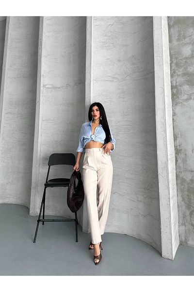 LOBOLIC Pantaloni din țesătură cu talie înaltă – Casual și Office Chic