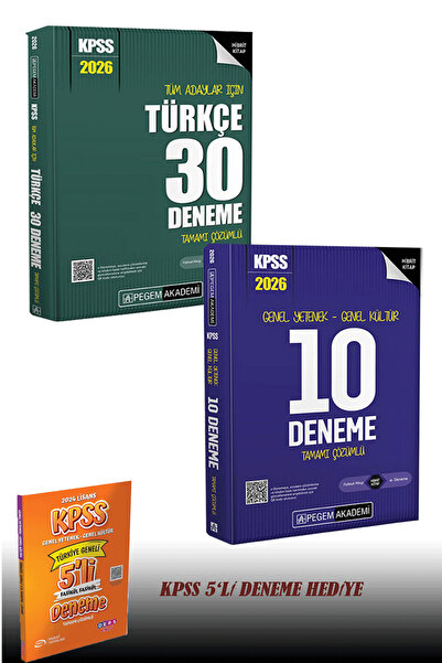 Pegem Akademi Yayıncılık 2026 KPSS Genel Yetenek Genel Kültür Lisans Tamamı Ç...
