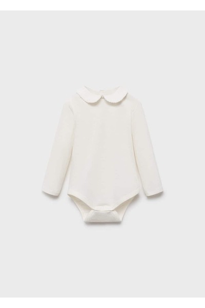MANGO Baby Cotton Baby Collar Bodysuit