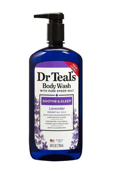 Dr Teals غسول الجسم من دكتور تيلز بملح إبسوم النقي، لتهدئة البشرة ومنحها النوم مع اللافندر - 710 مل