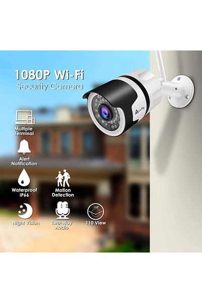 divendi-ro IP surveillance camera, WiFi, PIR, IR, IP66, 2 audio channels, alert, HD 1080P, outdoor