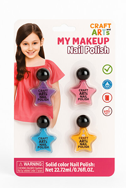 Craft and Arts Çocuk Oje Seti 4’lü – Renkli Yıldız Şişe Tasarımı, 5+ Yaş, 22....